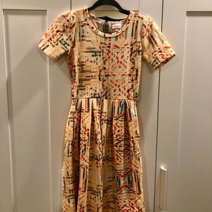 LuLaRoe Amelia Yellow Print Dress